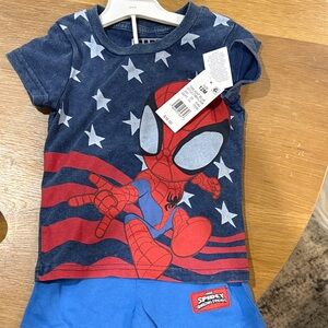 Marvel Spider-Man Stars and Stripes Kids' Short Set - Red and Blue